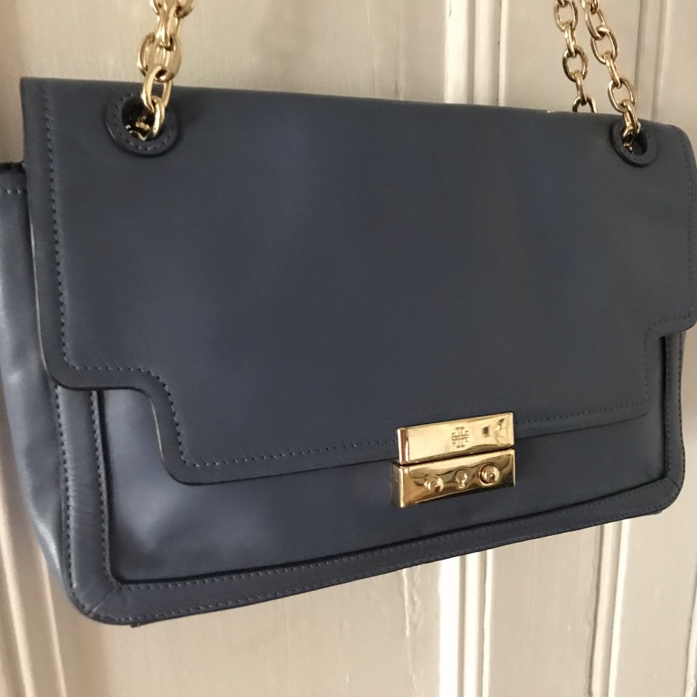 Tory Burch Leather Handbag - Blue & Beatiful!